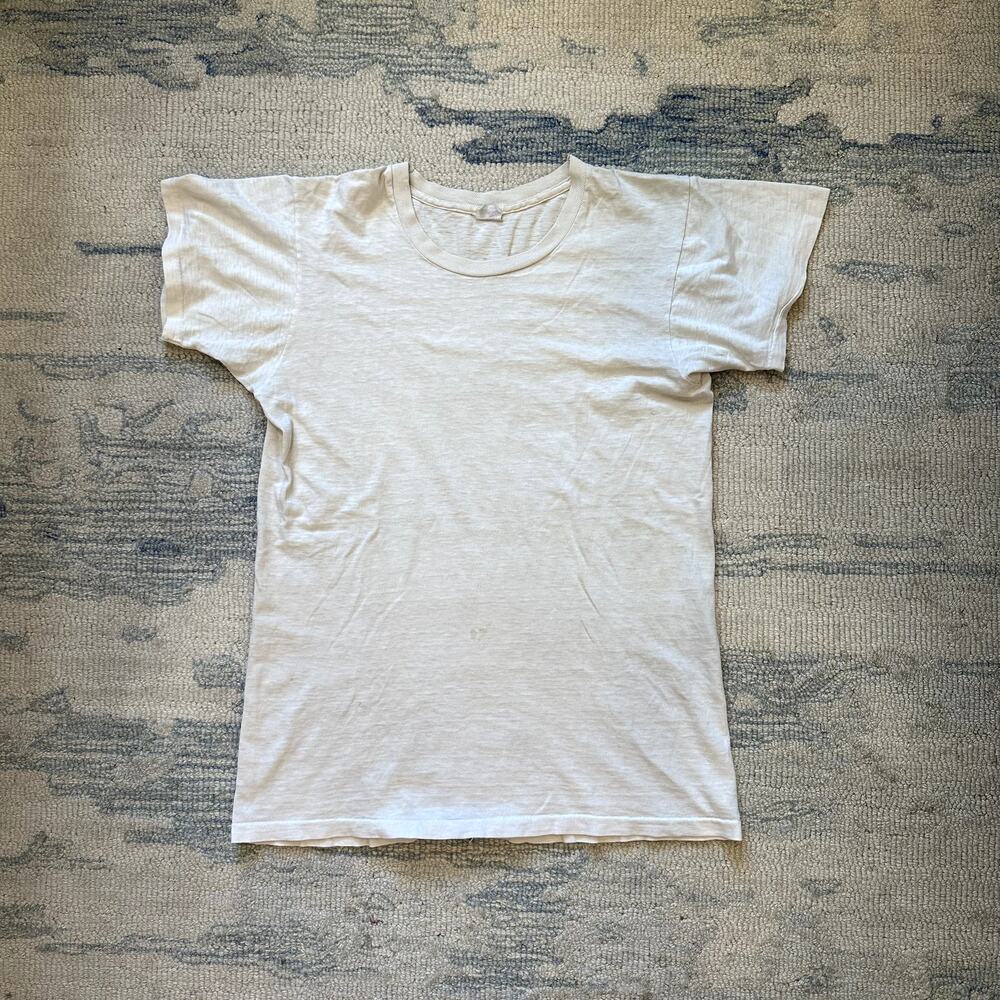 Paper Thin 1960s Vintage T-Shirt Blank Sz Medium Made In USA